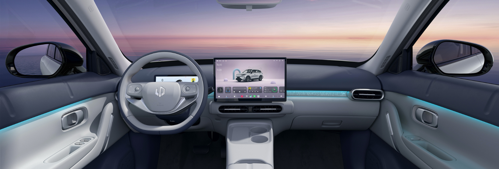 Leapmotor B03X - interiér ECO kůže světle šedá